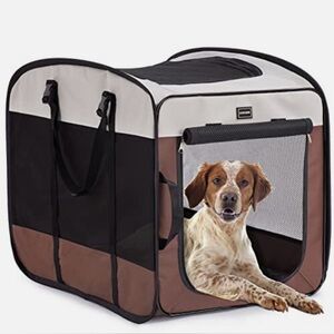 DONORO Dog Kennel Crate collapsible Small Medium Dogs Portable Pop Up Carrier 🐶🐾
